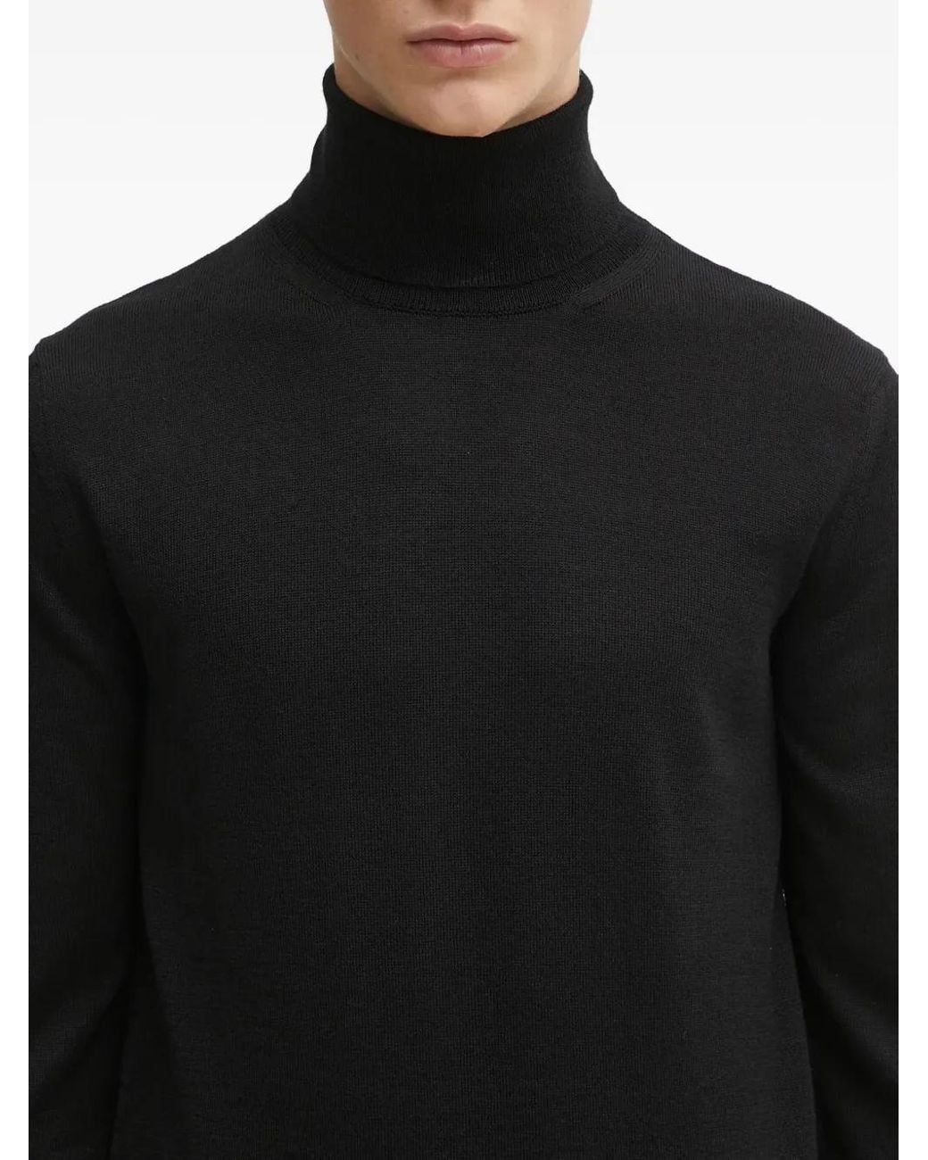 MM6 by Maison Margiela Black Roll-Neck Sweater for men
