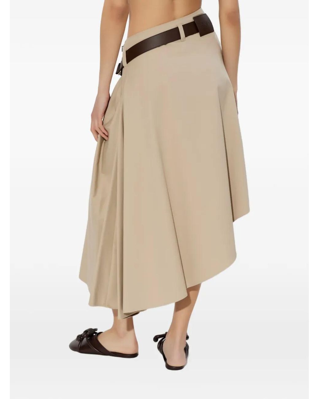 Loewe Natural Jupe Asymétrique À Taille Ceinturée