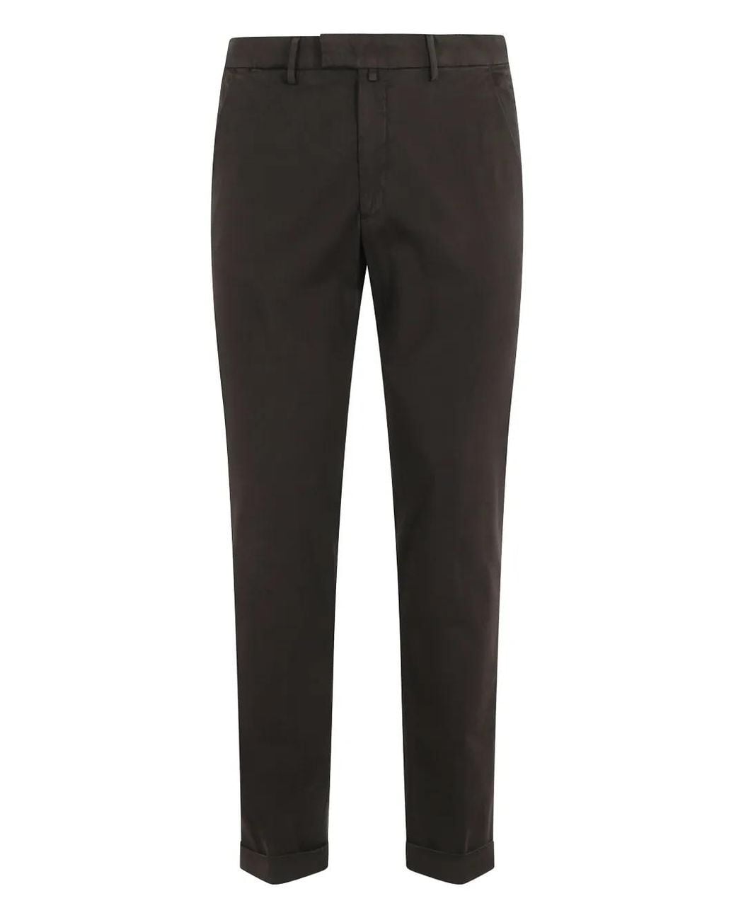 Briglia 1949 Black Turn-Up Cuff Trousers for men