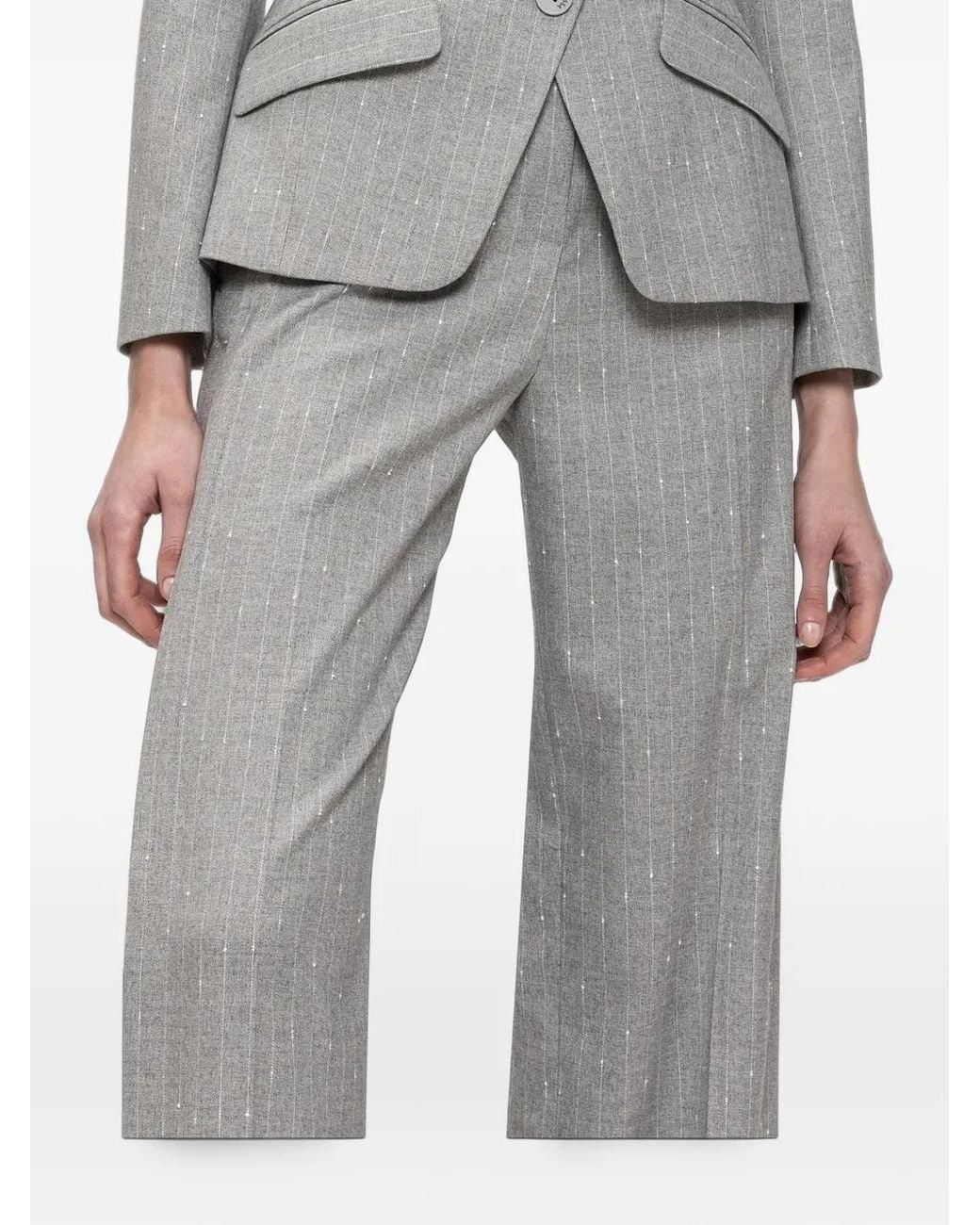 Nissa Gray High-Waisted Pants