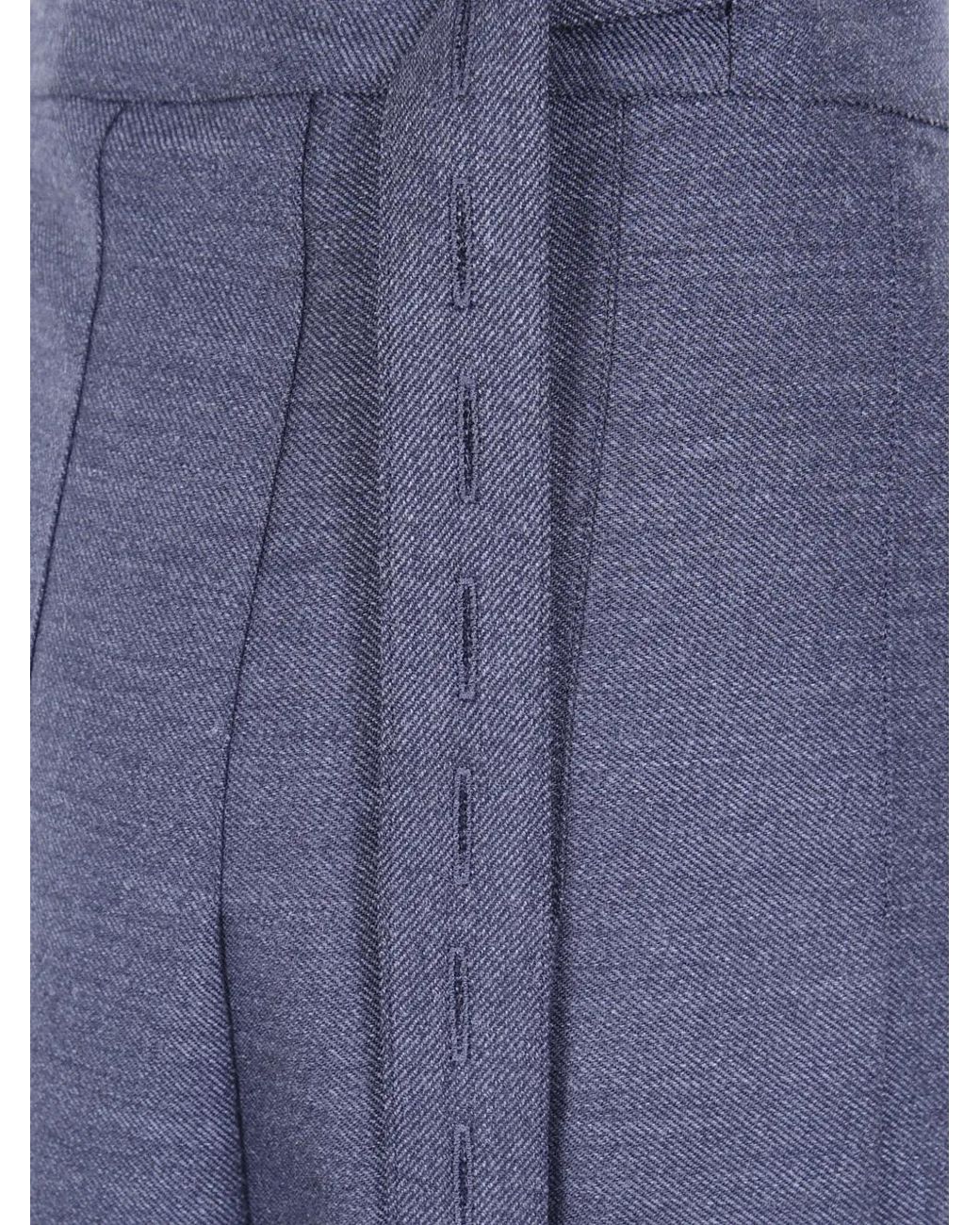 Rohe Blue Rohe Pleated Wool Mid Skirt