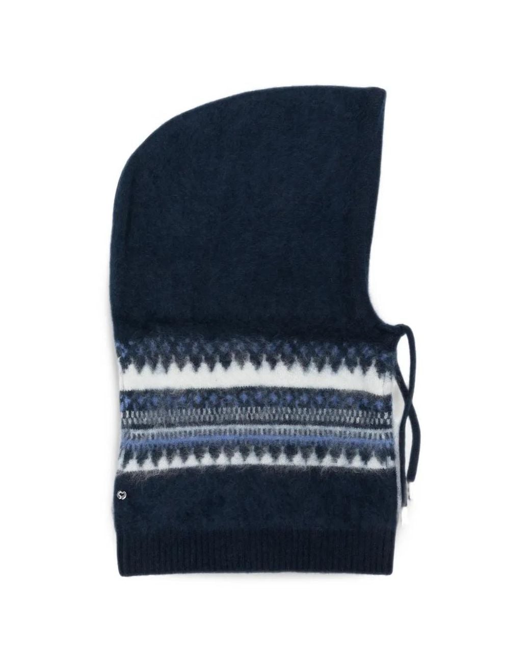 Maje Blue Fair Isle Knit Balaclava