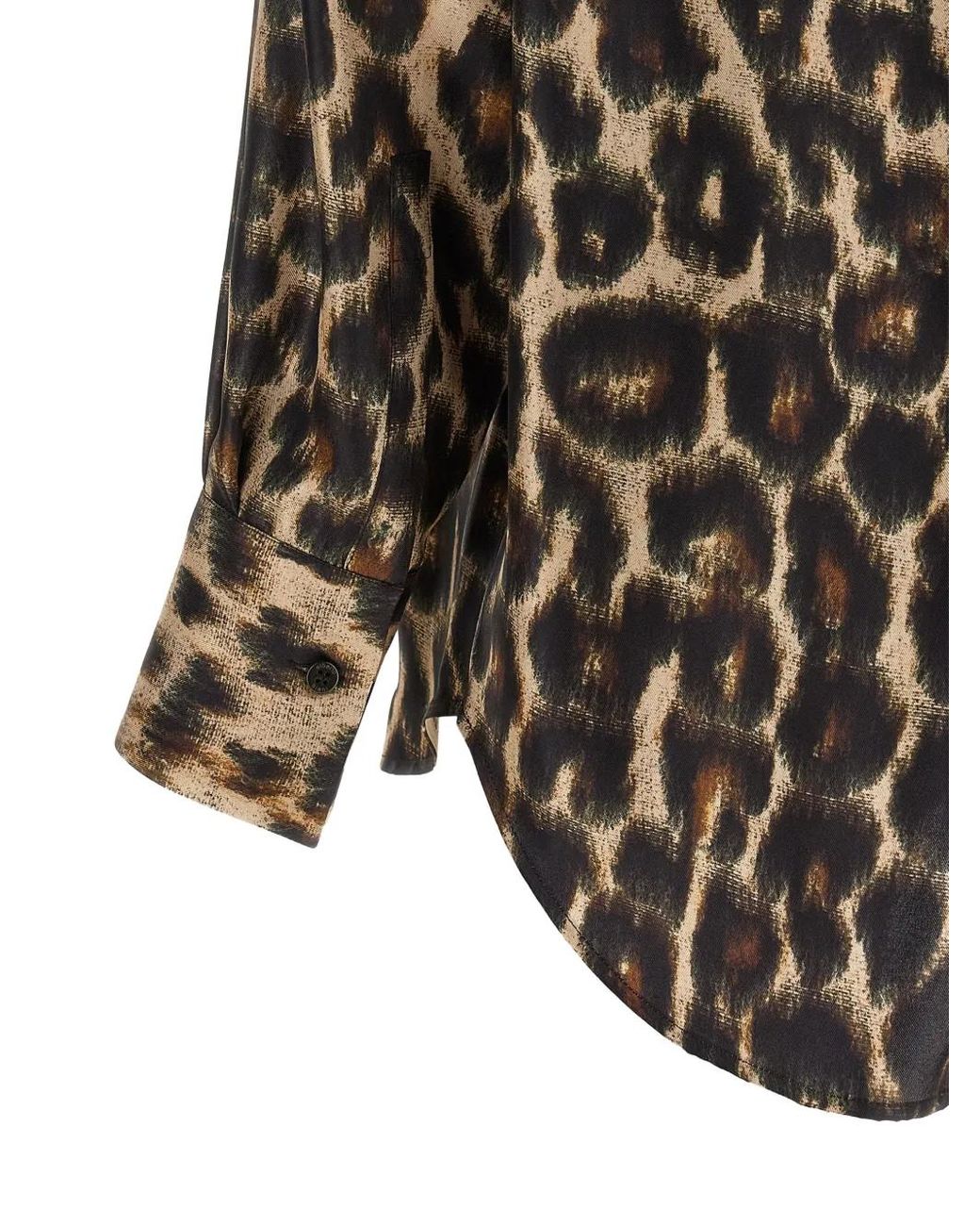 Alberto Biani Black Animal-Print Silk Shirt