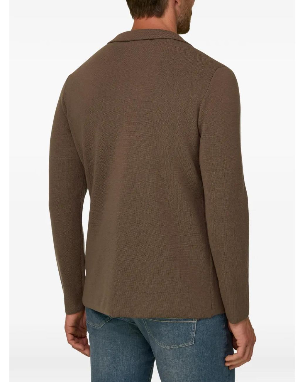 Boggi Brown Veste En Laine Mérinos Extra Fine for men