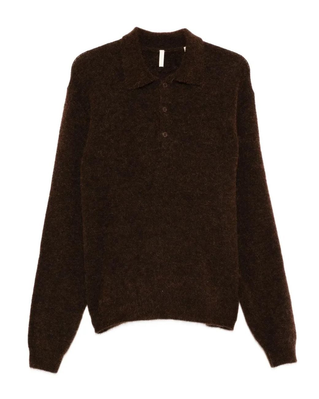 sunflower Brown Polo-Neck Buttoned Sweater for men
