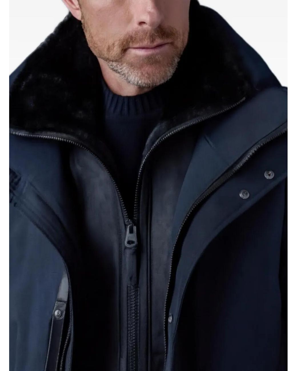 Mackage Blue Sullivan Hooded Coat for men