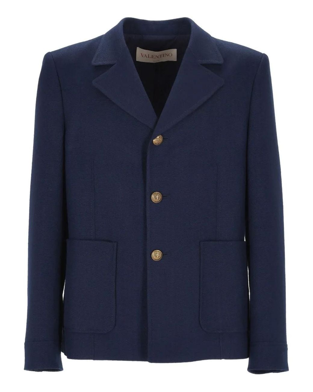 Valentino Garavani Blue Button-Down Blazer for men