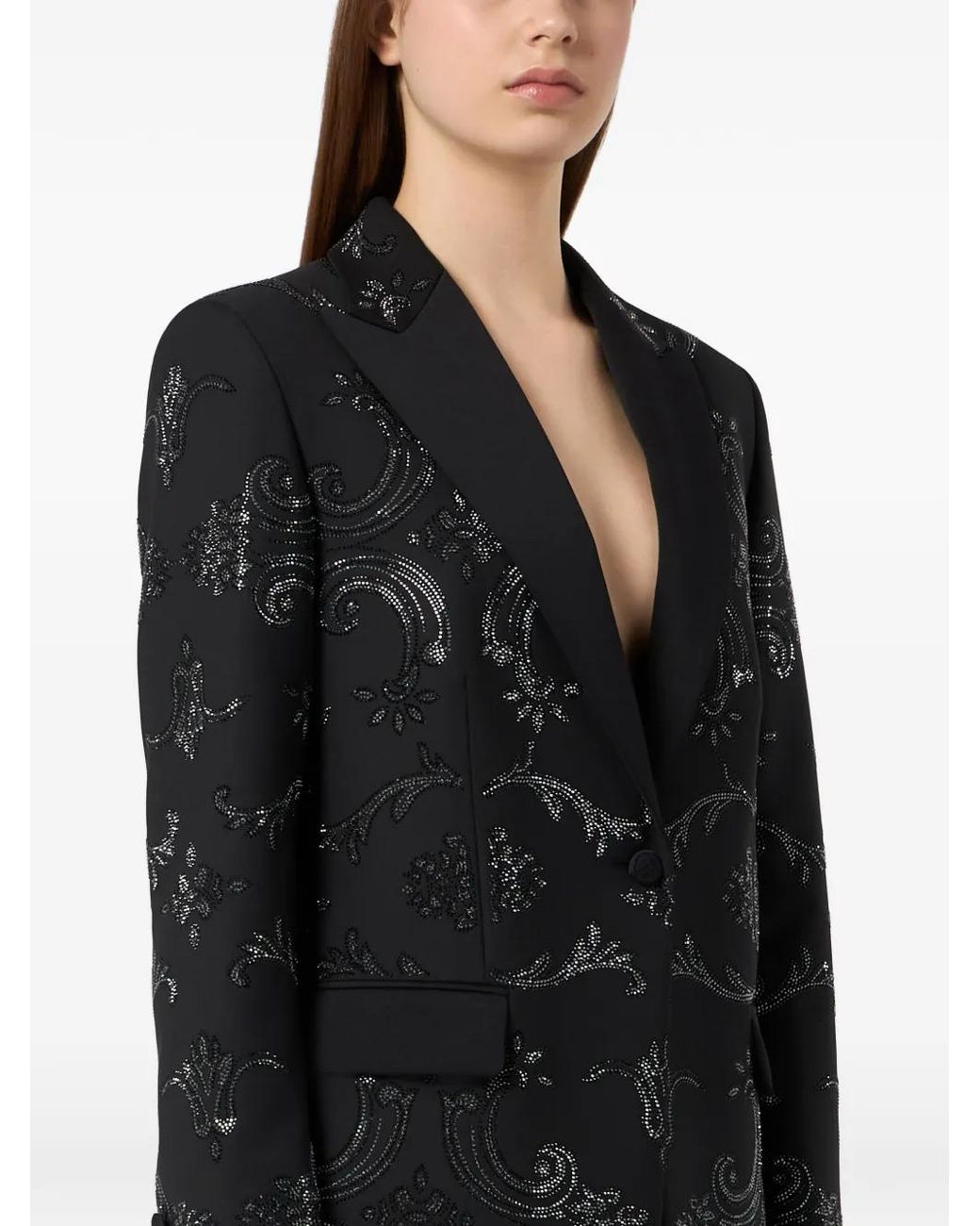 Philipp Plein Baroque Blazer Met Stras in het Black