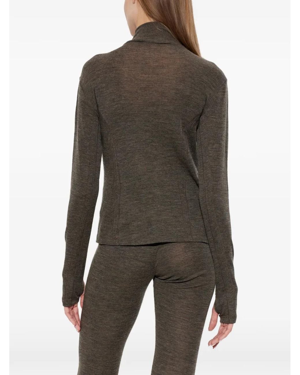 Rethinkit Studios Black Half-Zip Turtleneck Top