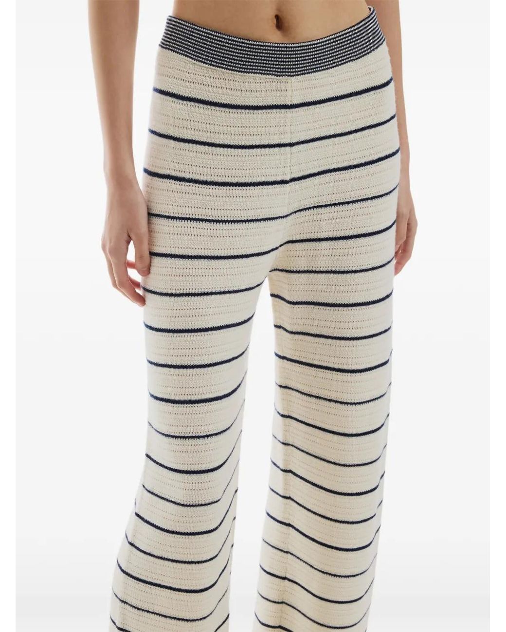 CRUSH Collection Natural Striped Straight Trousers