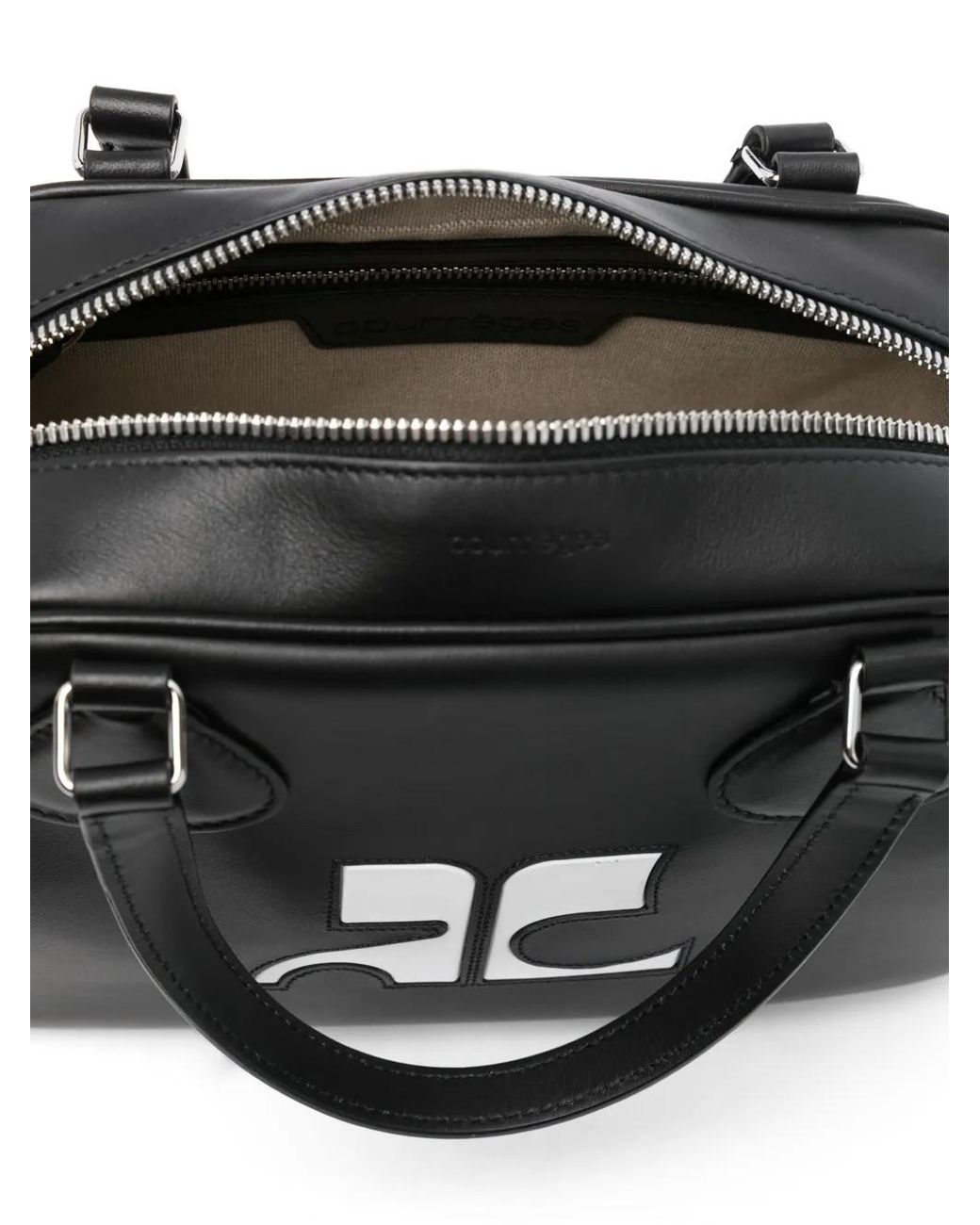 Courreges Black Tote Bag With Logo