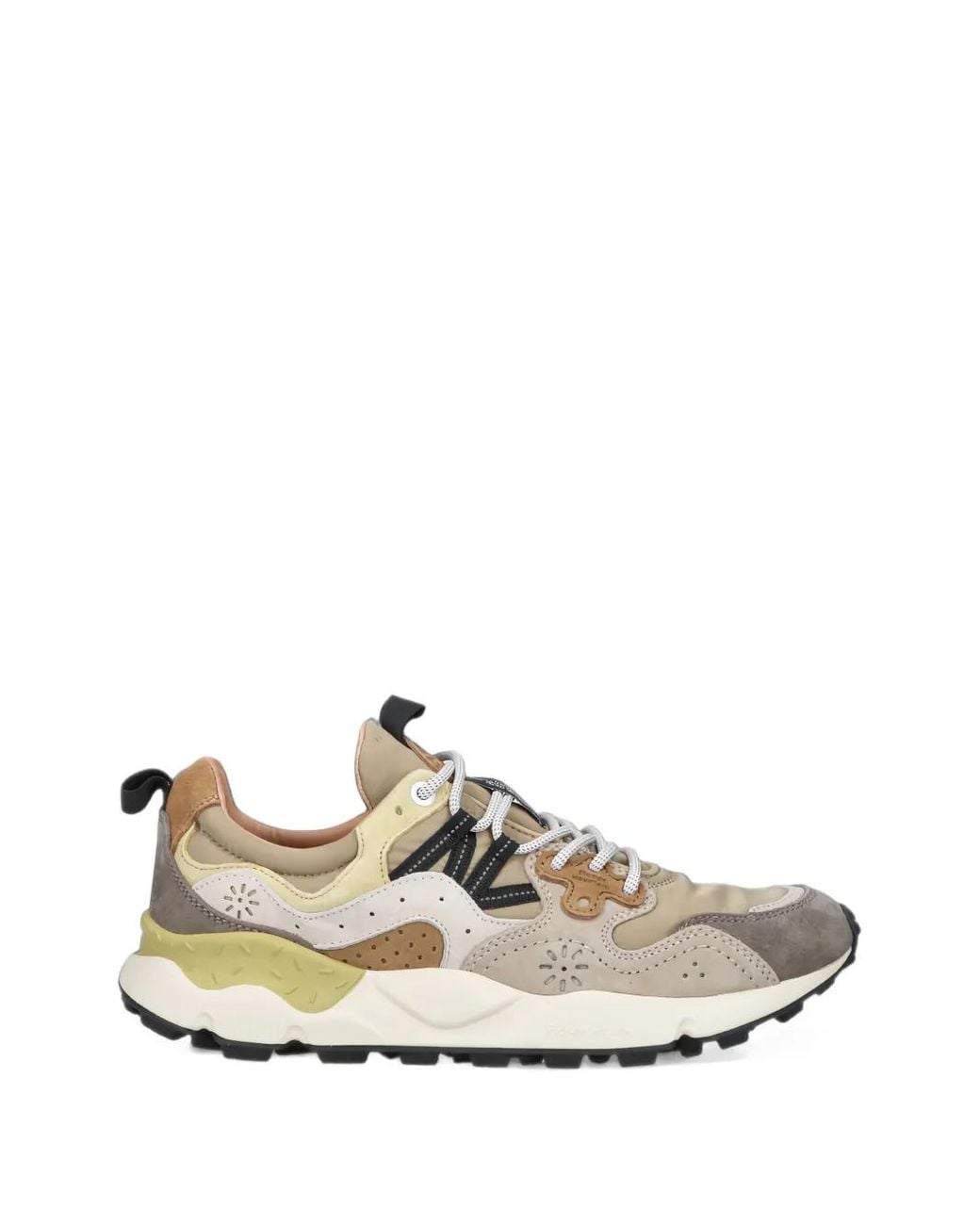Flower Mountain White Yamano 3 Panelled Suede Sneakers for men