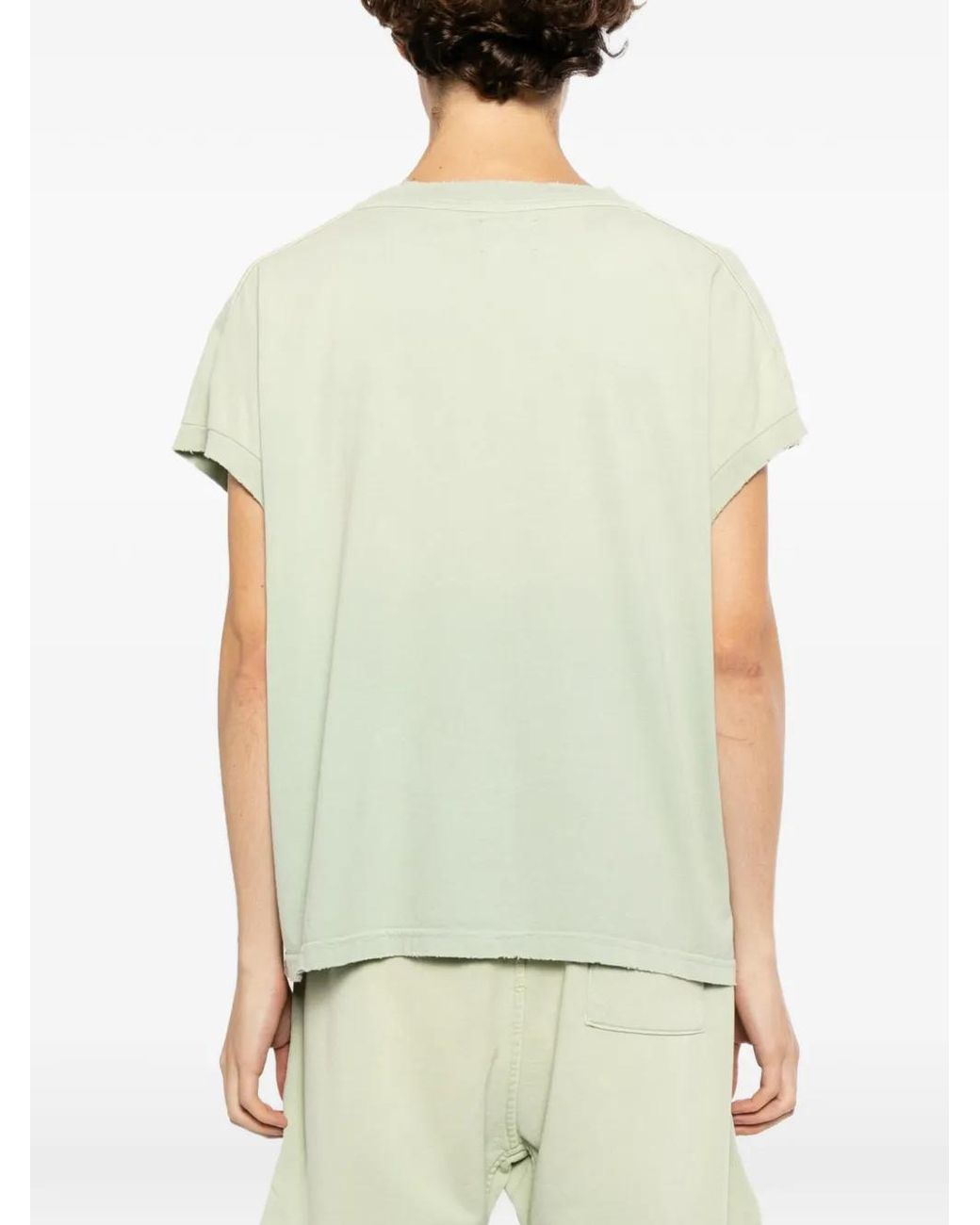 Rhude Green Classique Cutoff Sleeve Tee for men