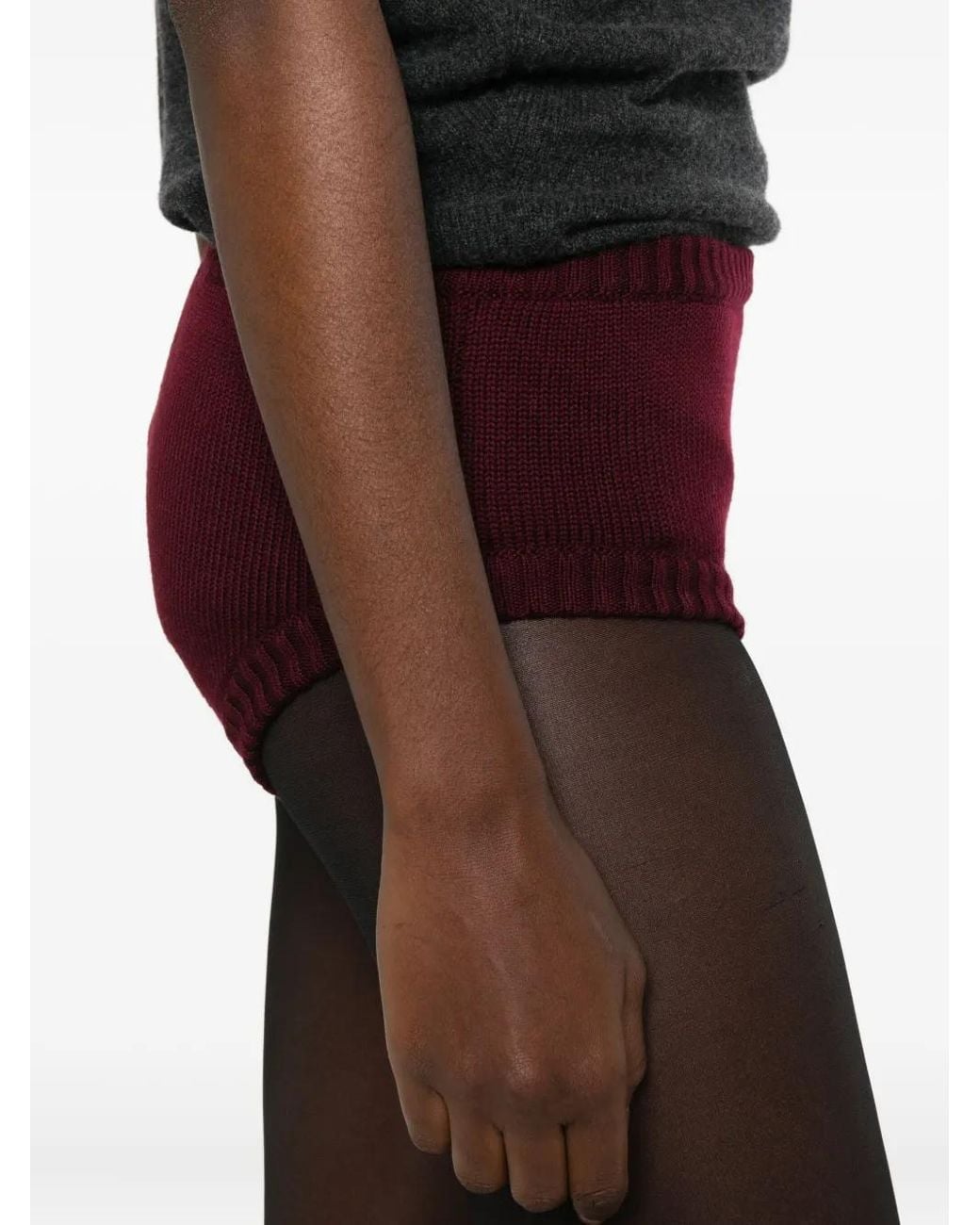 ROWEN ROSE Red Knitted Shorts