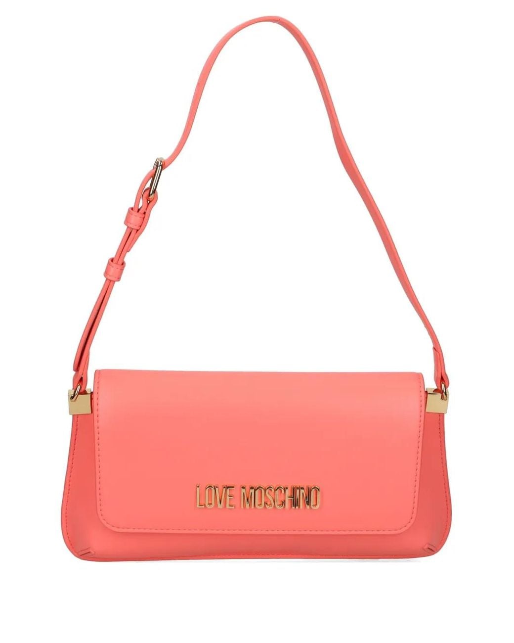 Love Moschino Pink Logo-Lettering Shoulder Bag
