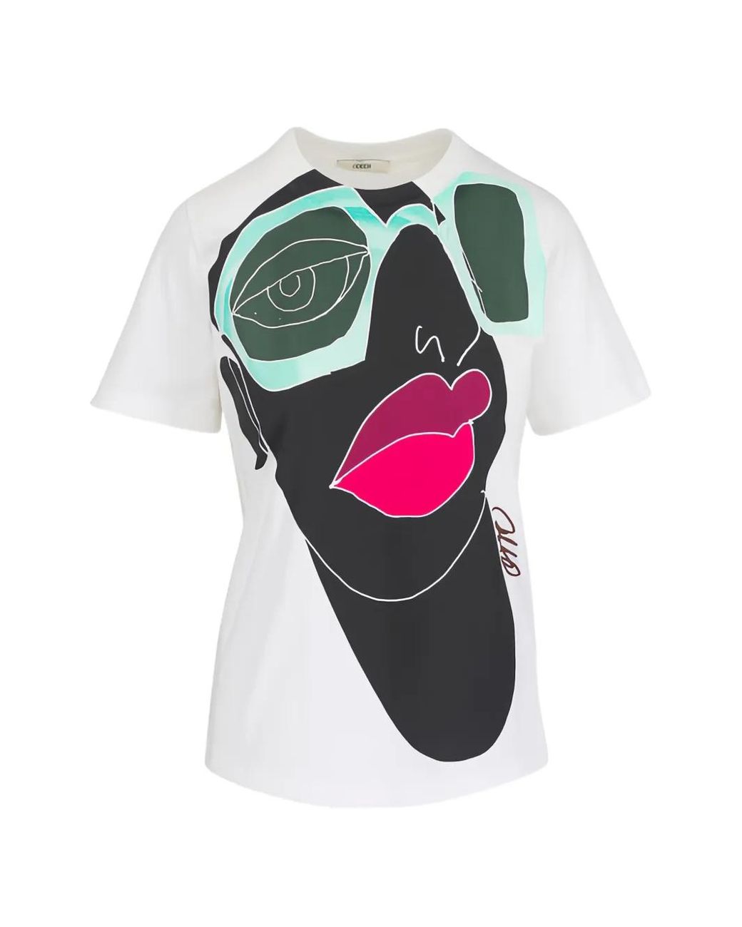ODEEH White Graphic-Print T-Shirt