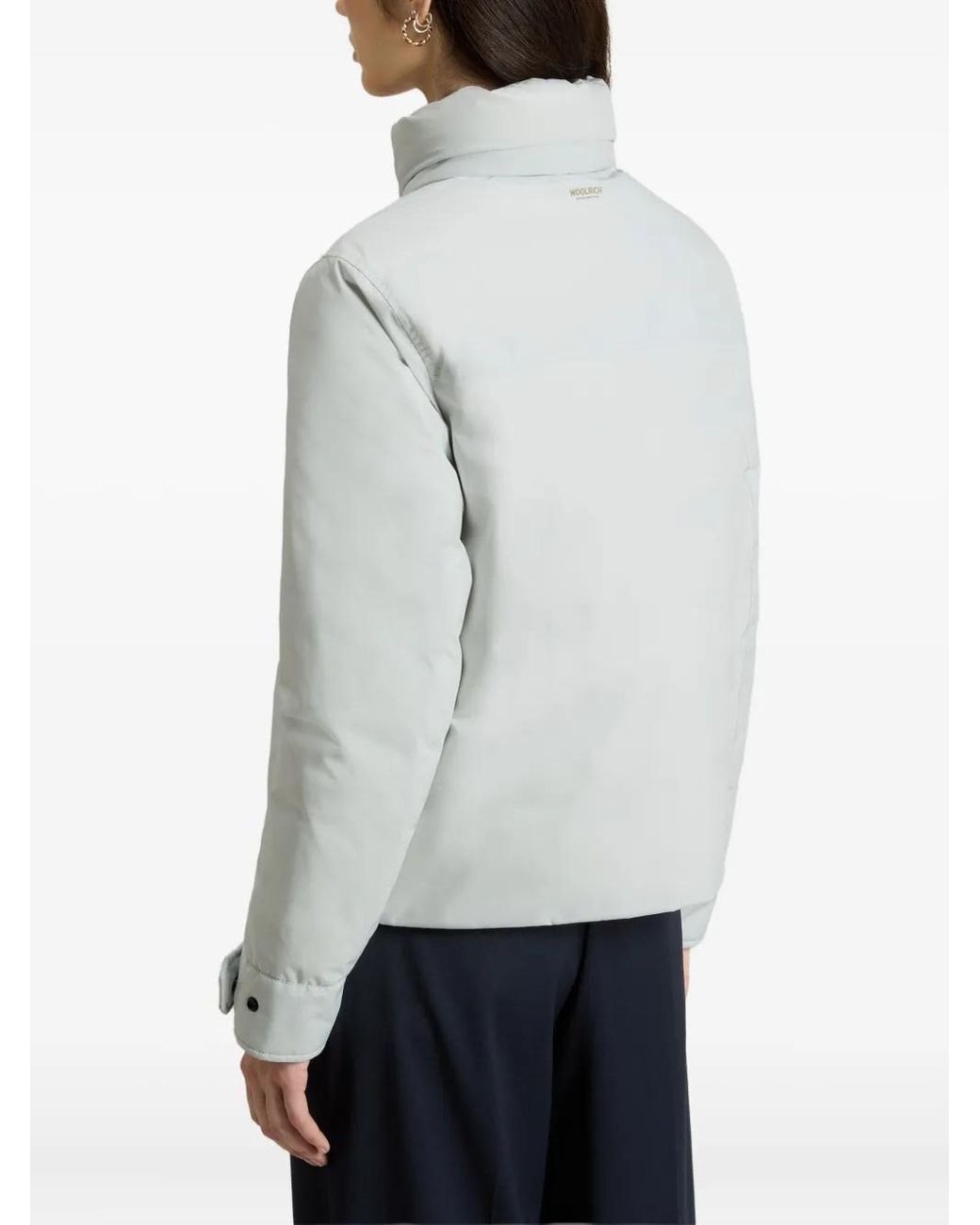 Woolrich White Hooded Flap-Pocket Jacket