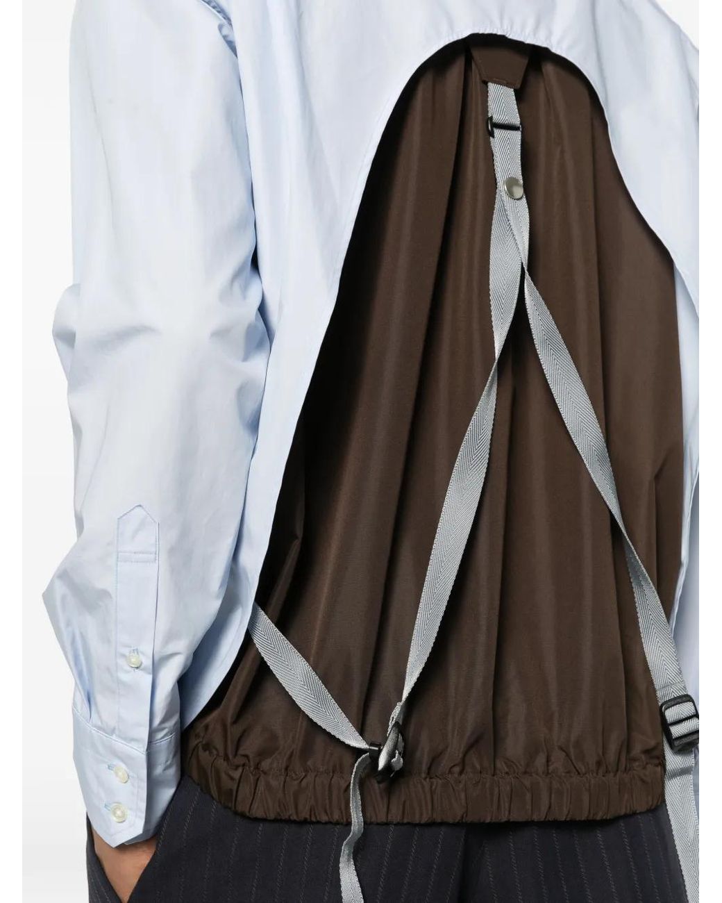 Kolor White Long-Sleeve Poplin Shirt for men