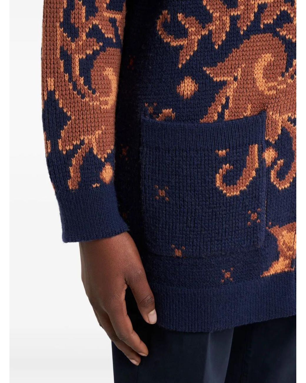 Cardigan En Jacquard De Laine Etro en coloris Blue