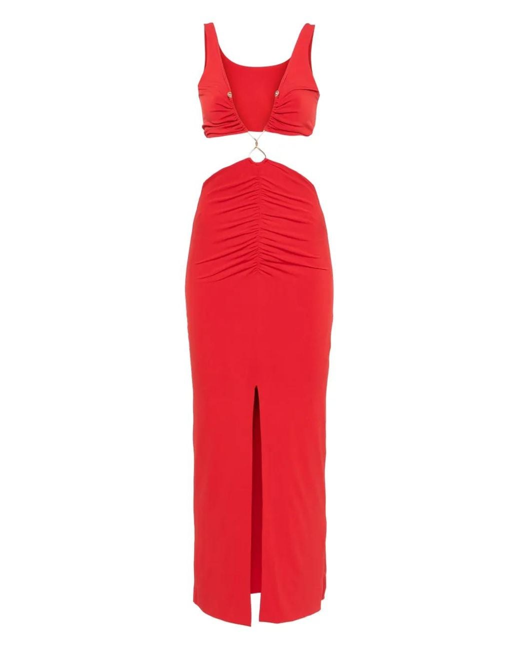 Nissa Red Cut-Out Maxi Dress