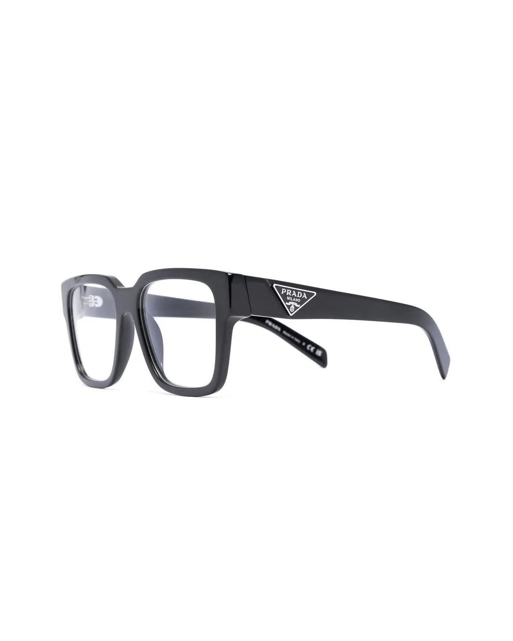 Prada Black Square Frame Glasses - Men's - Acetate