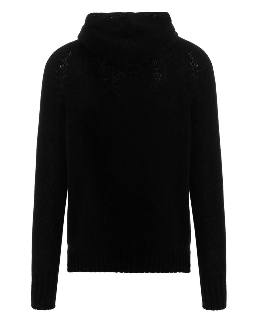 Ma'ry'ya Black Hooded Side-Split Sweater for men