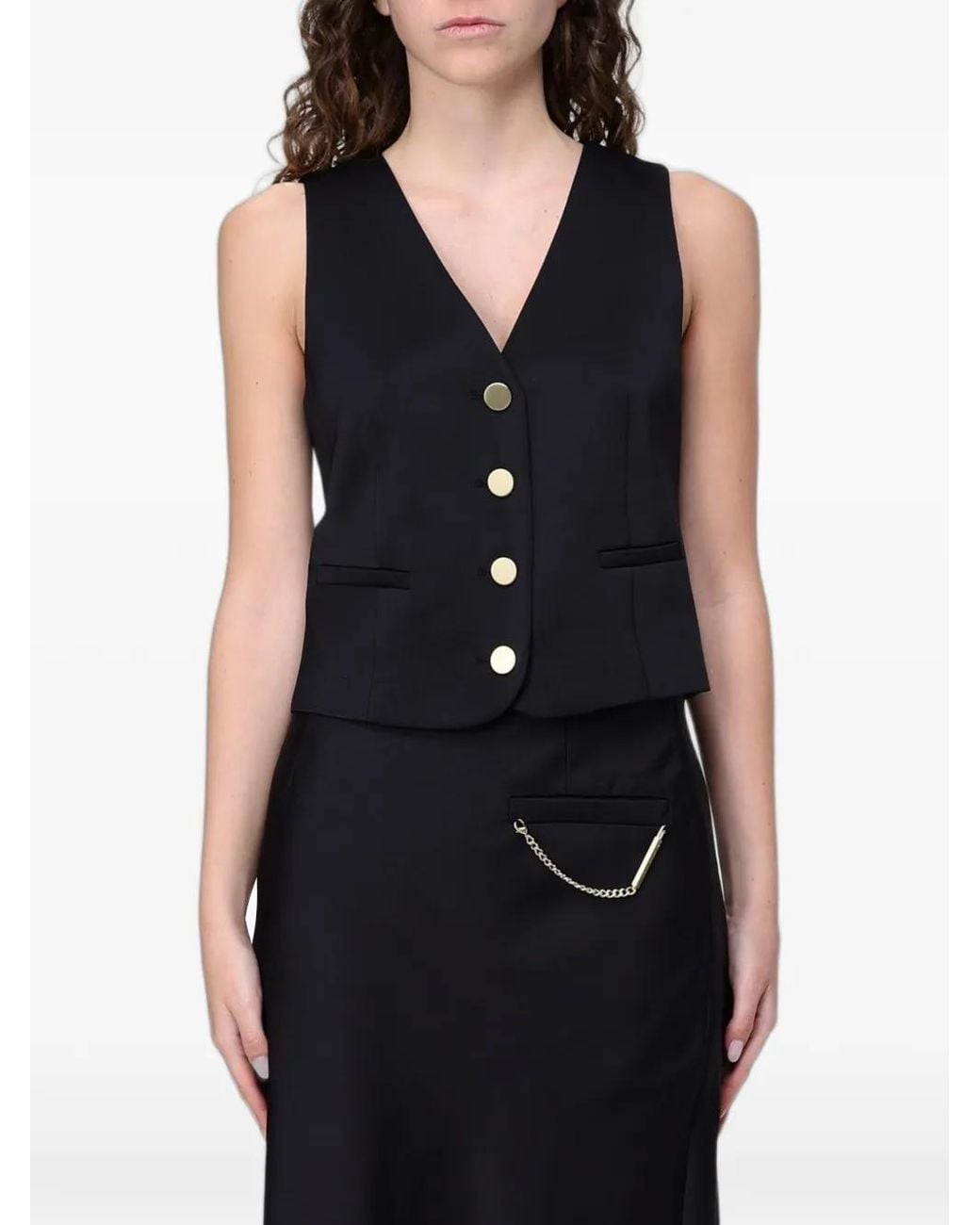 ARMANI EXCHANGE Black Single-Breasted Waistcoat