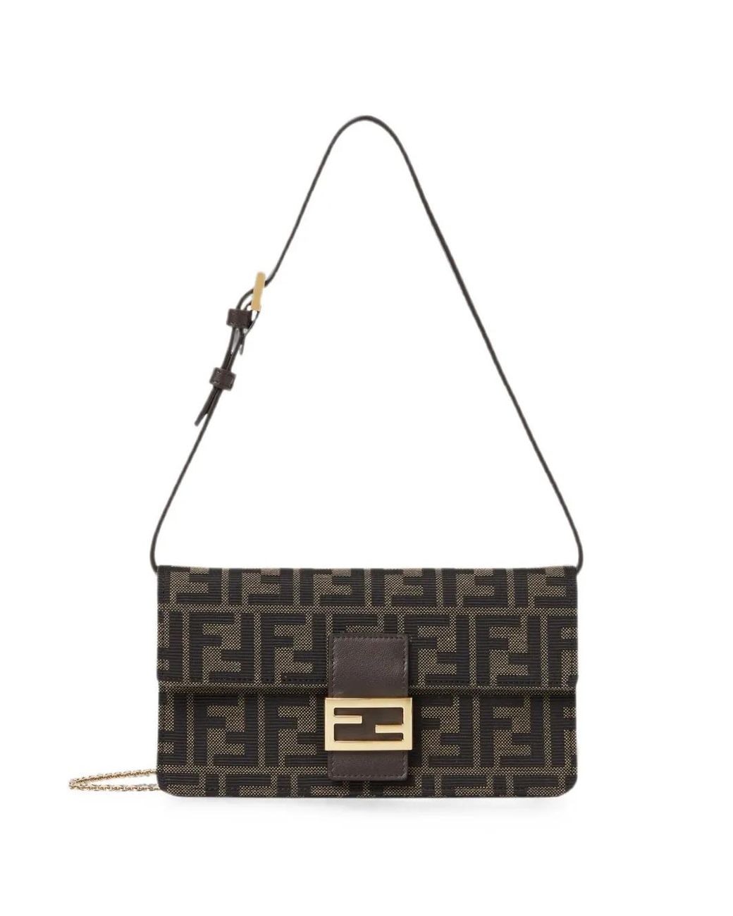 Fendi White Tube Ff-Jacquard Wallet