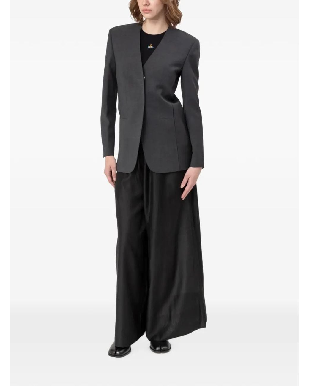 Entire studios Black Vanti Collarless Jacket