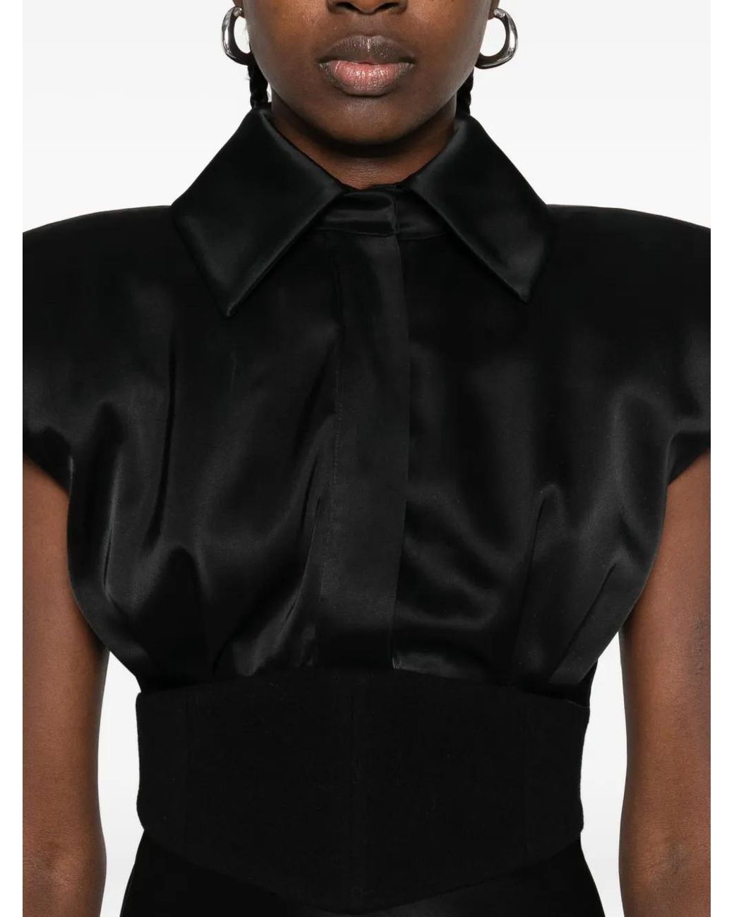 Vestiaire d'un Oiseau Libre Black Corset Wool Dress