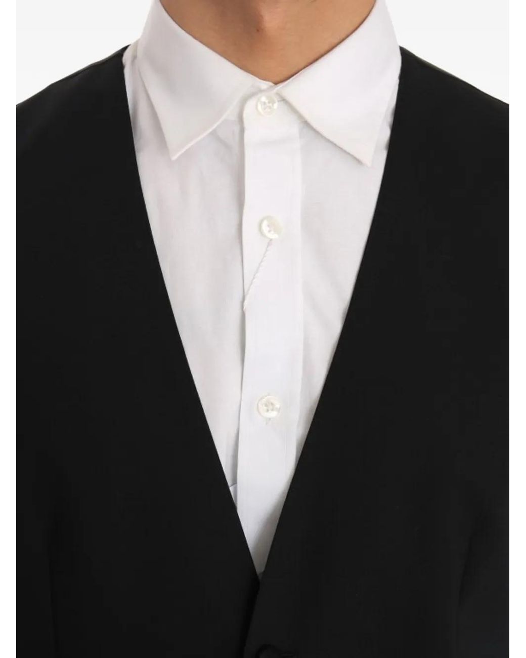 Dolce & Gabbana Black V-Neck Waistcoat for men