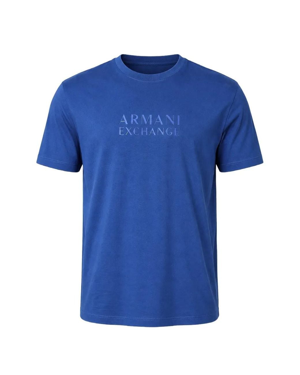 ARMANI EXCHANGE Blue Logo-Print T-Shirt for men