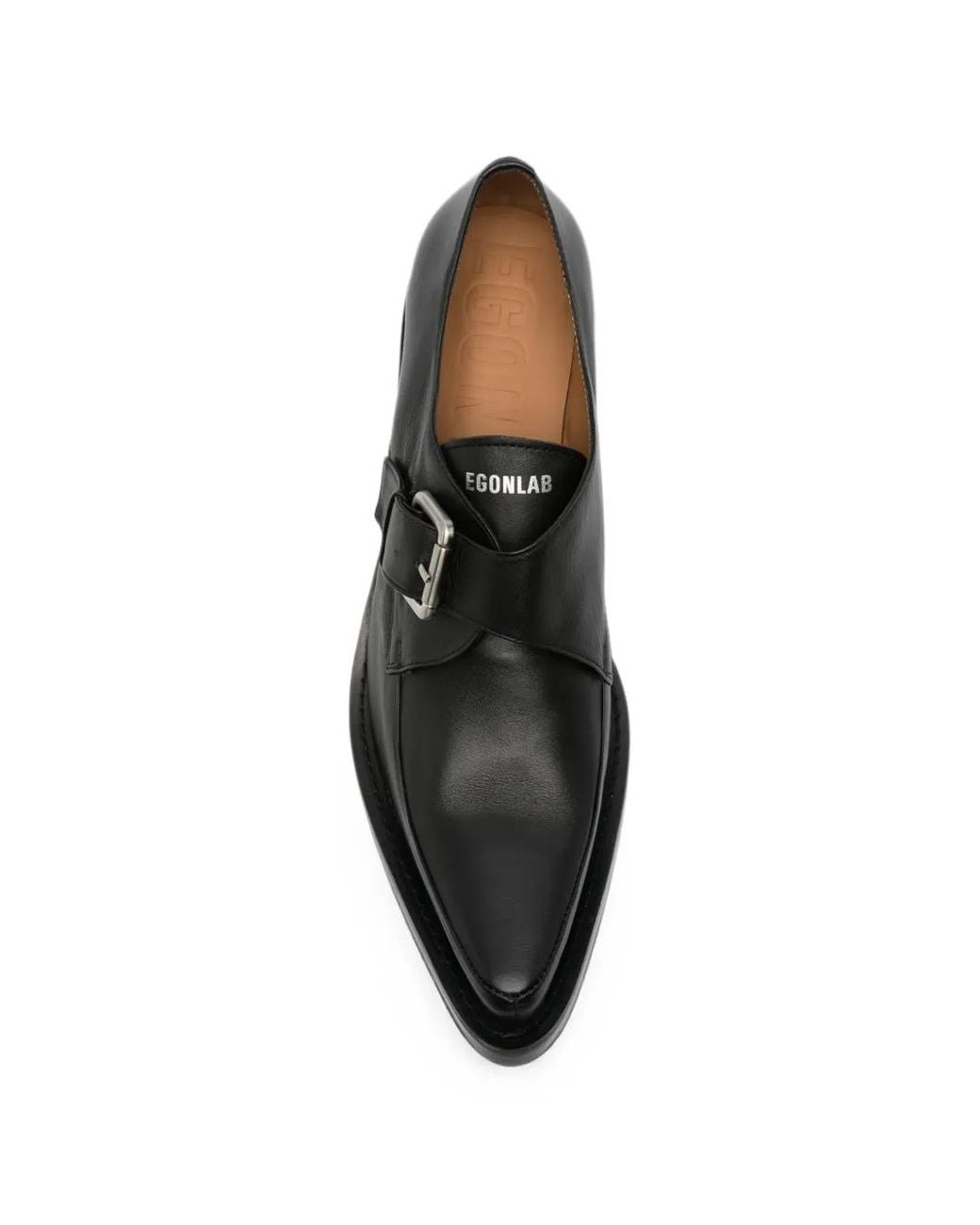 Egonlab Black Buckle-Fastening Leather Derby Shoes for men