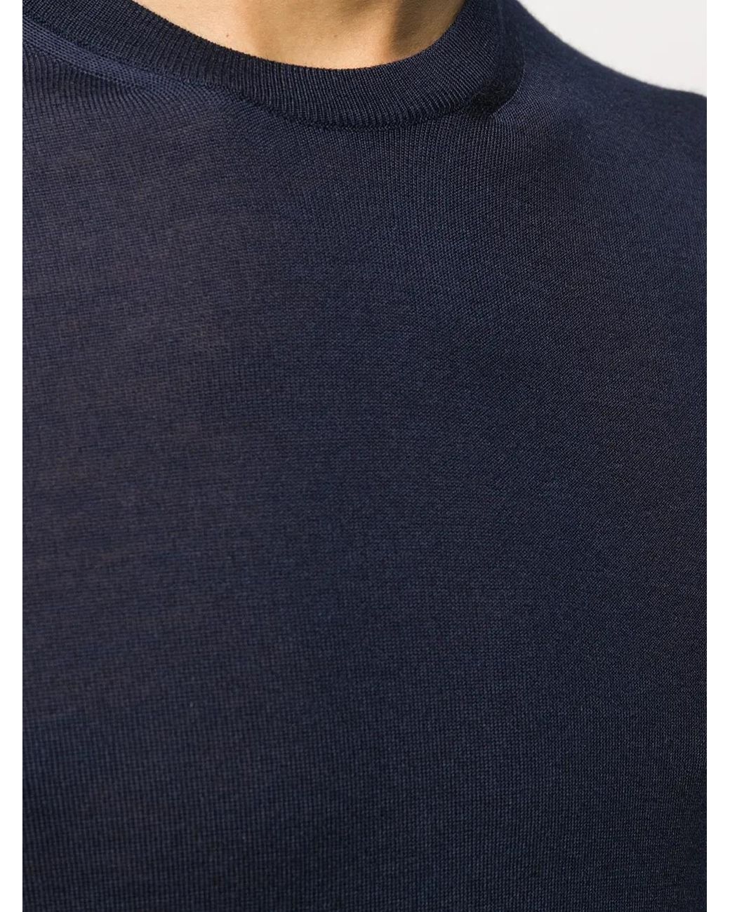 Malo Blue Fine Knit Jumper for men