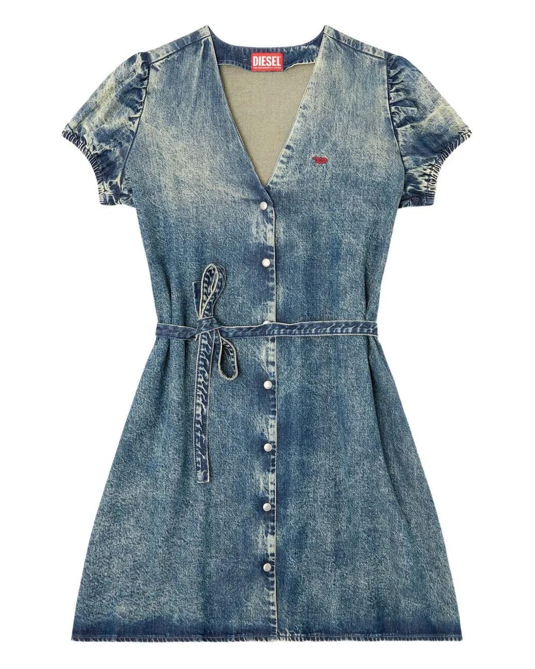 DIESEL Blue Mini De-Ollish-D Buttoned-Front Day Dress