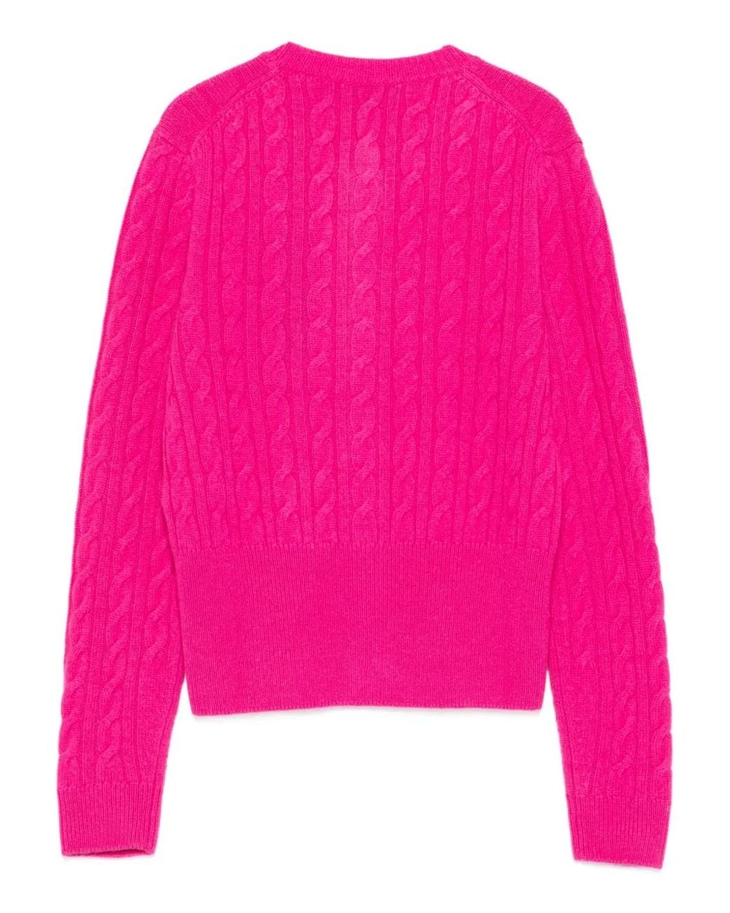 Lacoste Pink Cable-Knit Cardigan