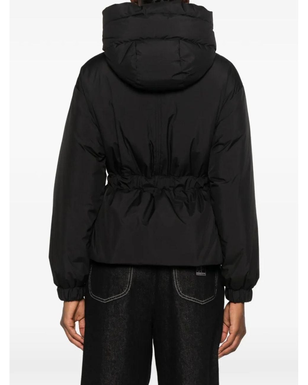 Moorer Black Belted Hooded Jacket