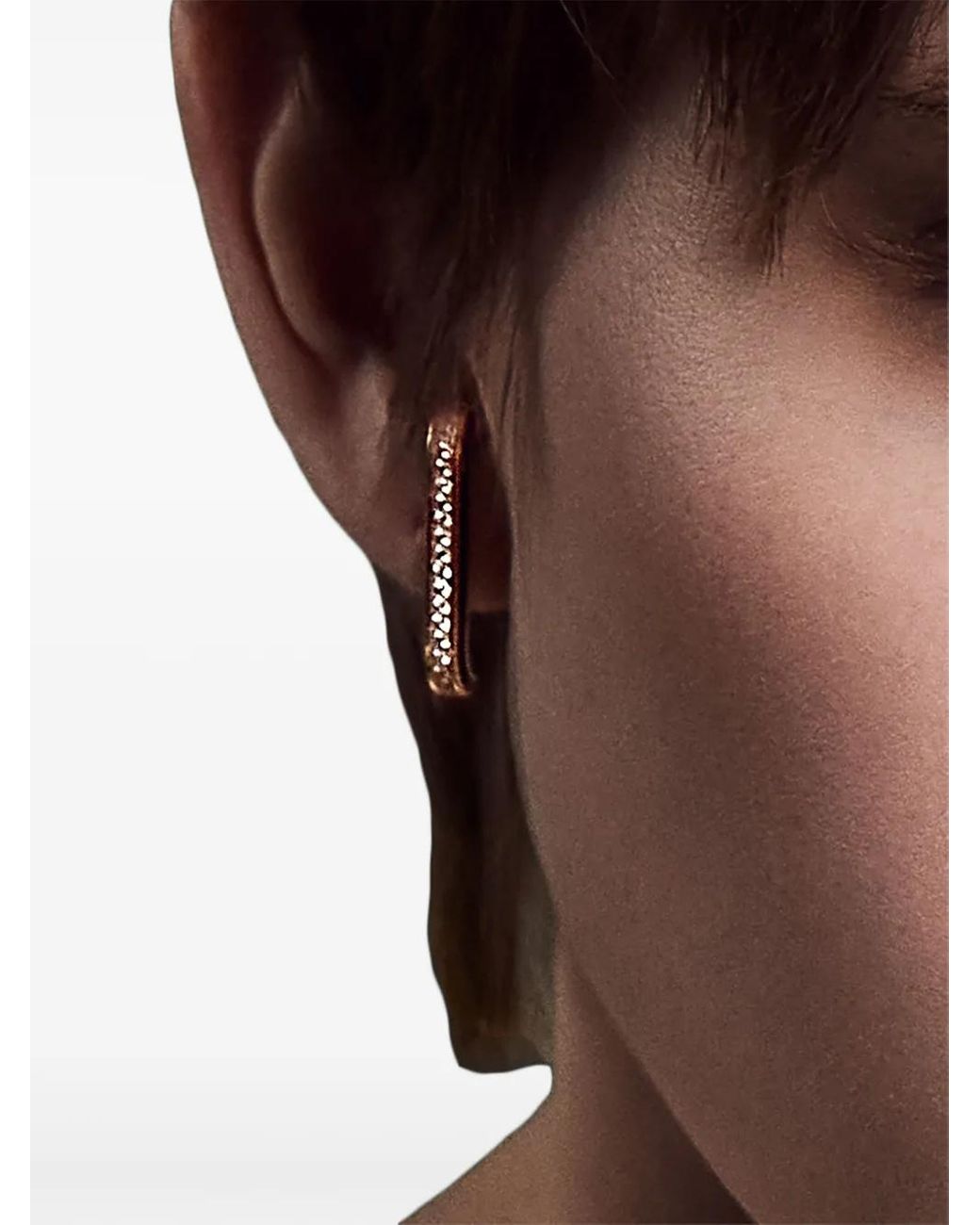 LOEV White 14Kt Eternity Diamond Ear Cuffs
