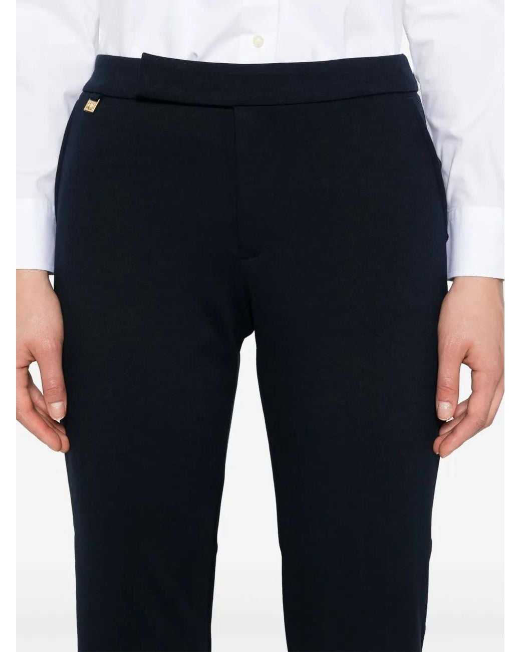 Ralph Lauren Blue Adom Mid-Rise Skinny Trousers