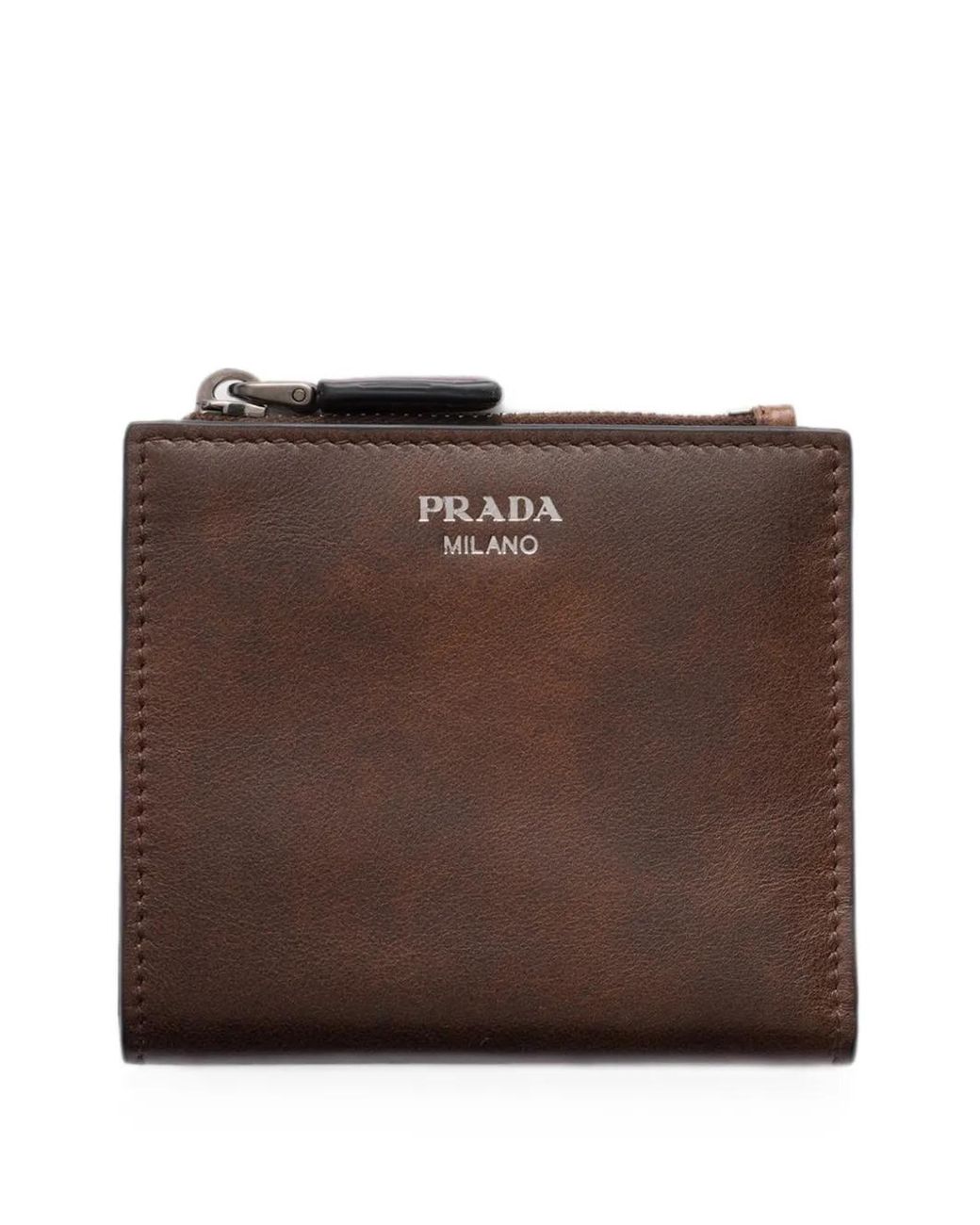 Prada Brown Small Leather Wallet for men
