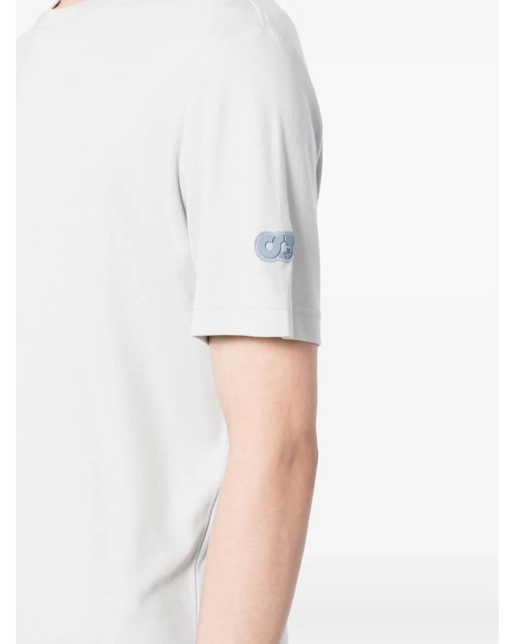 Alpha Tauri White Logo-Patch Cotton-Blend T-Shirt for men