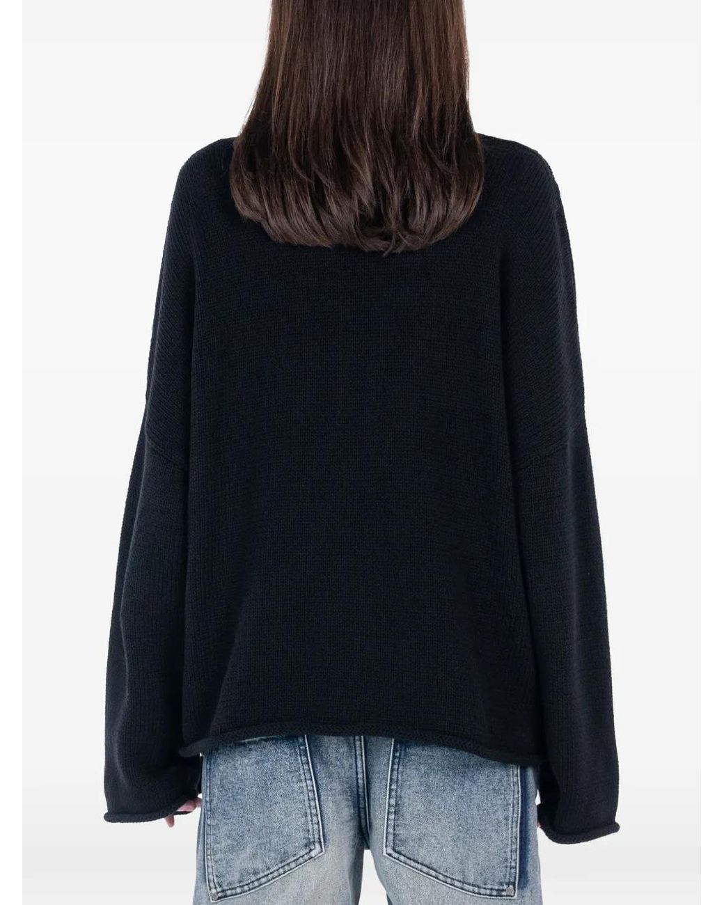 Protémoa Black Buttoned-Shoulder Sweater