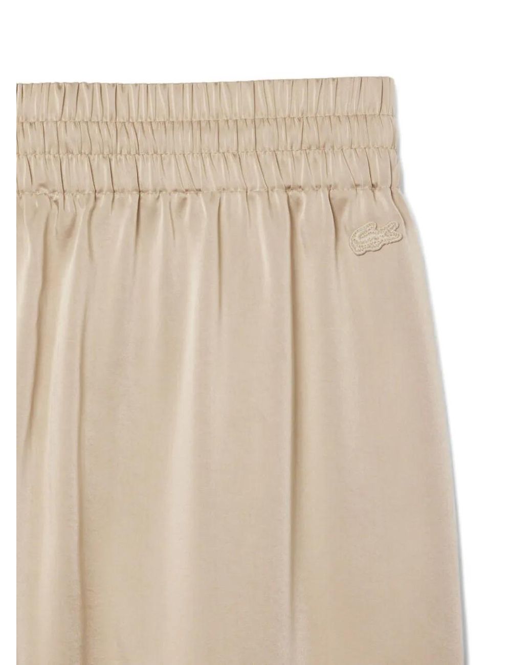 Lacoste Natural Elasticated Pleated Palazzo Pants