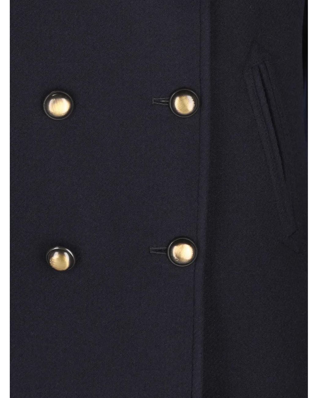 Camplin Blue Double-Breasted Peacoat