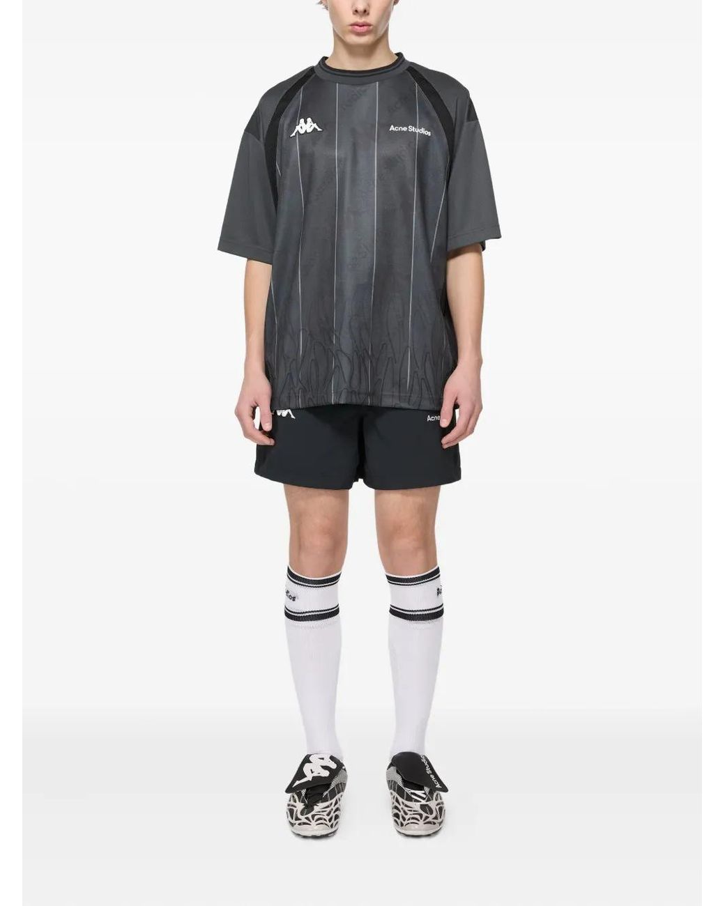 Acne Studios X Kappa Logo T-Shirt in Gray | Lyst