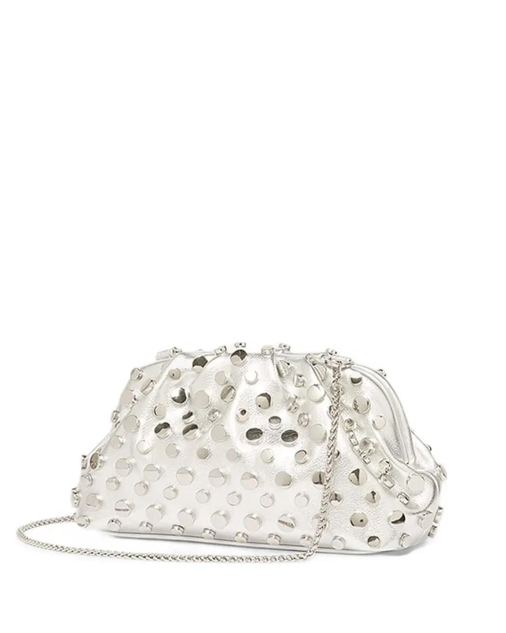 Marella White Small Studded Metallic Crossbody Bag