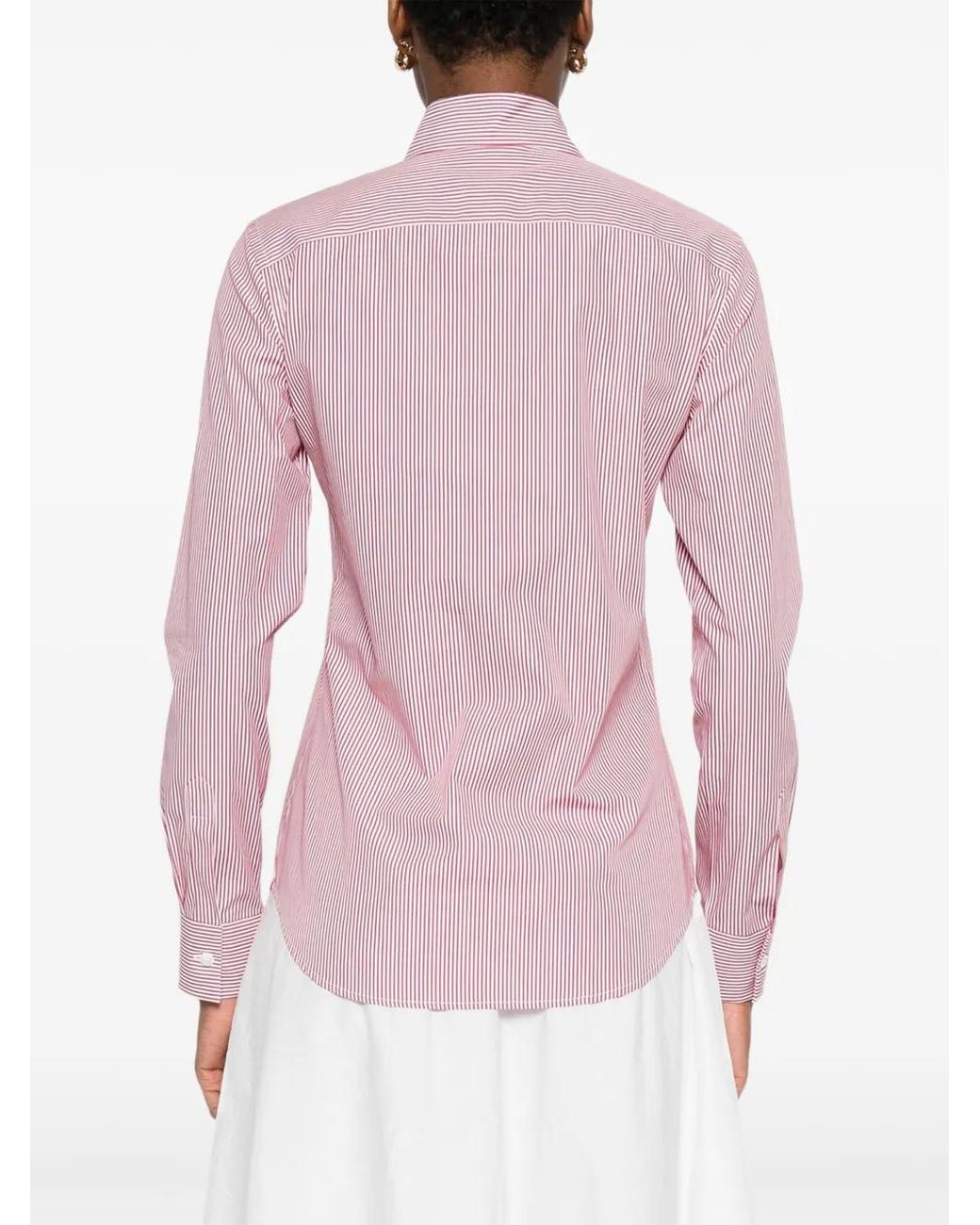 Mazzarelli Gea Gestreepte Button-Down Blouse in het Pink