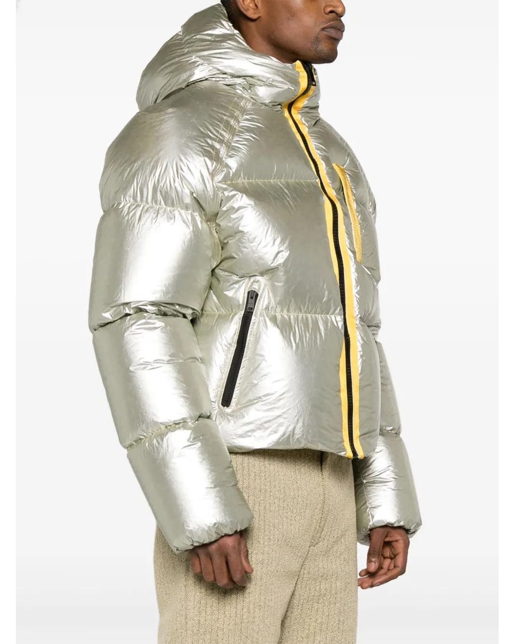 Givenchy Gray Laminated Hooded Puffer Jacket for men