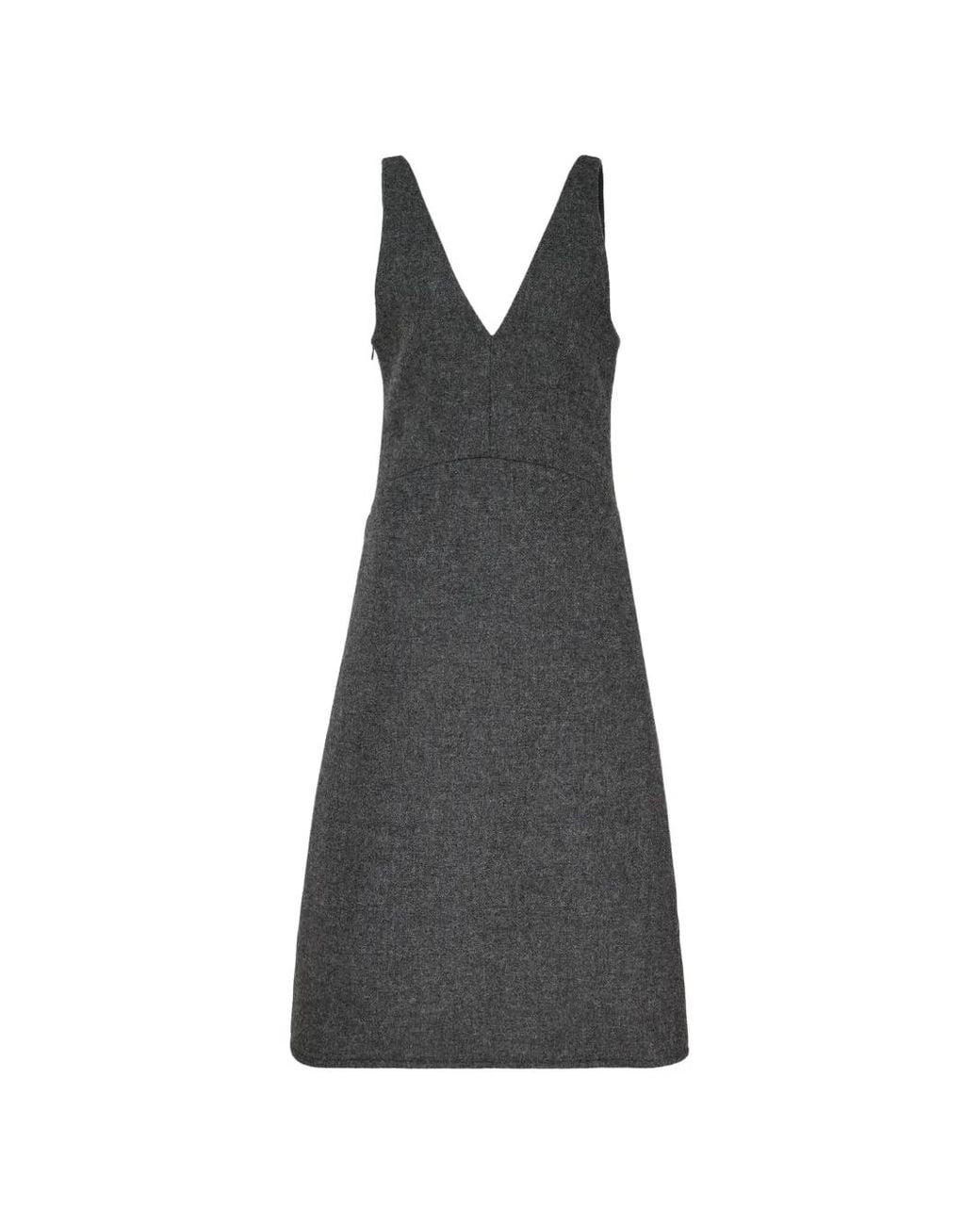 Enfold Gray Sculpted-Hem Woven Midi Dress
