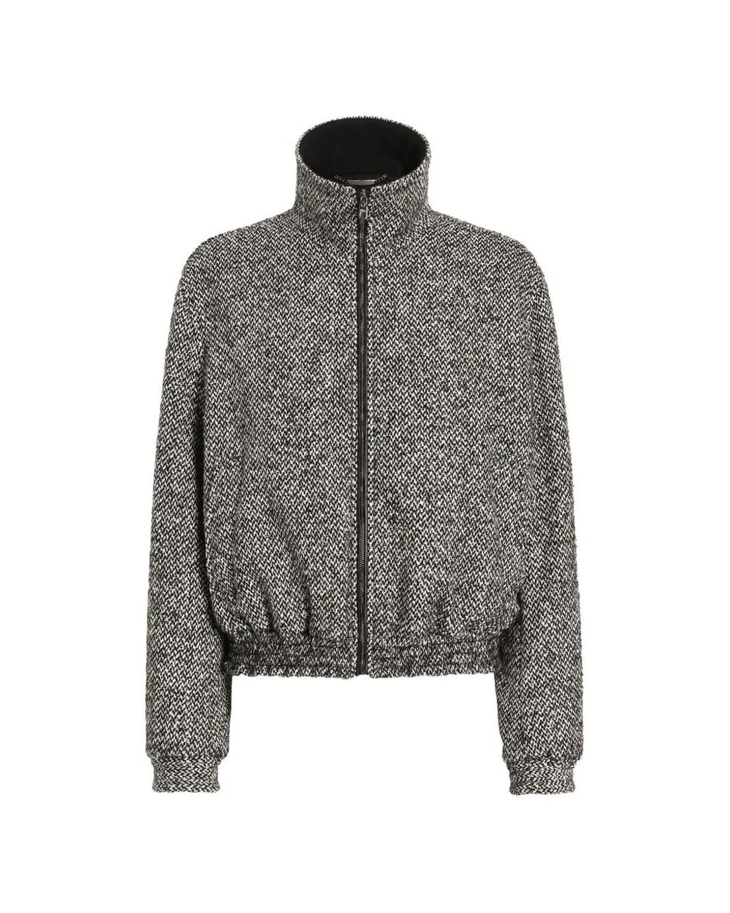 Dolce & Gabbana Gray Veste Bomber À Motif De Chevrons for men